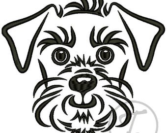 Terrier Dog Embroidery Design: Small Pet Portrait (Digital Pattern)