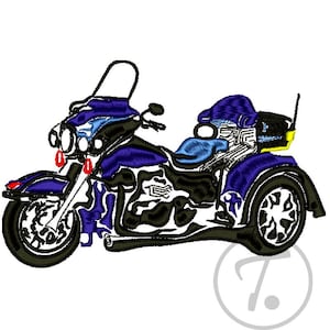 Wzór haftu motocyklowego: motocykl turystyczny Trike, wzór (pobranie cyfrowe)