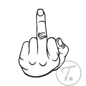 Middle Finger Embroidery Design: Sarcastic Applique Pattern (Digital Download)