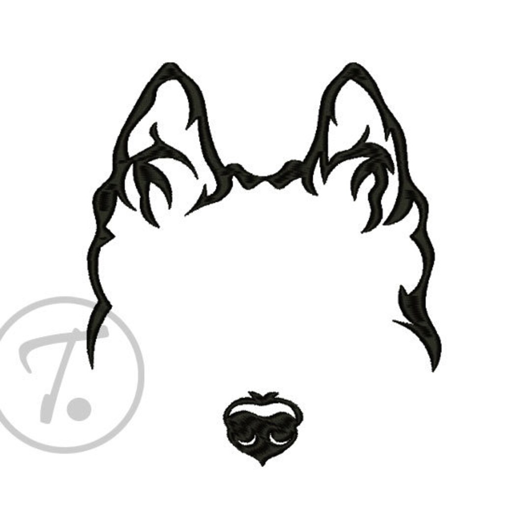 Husky Ears and Nose. Embroidery Design of Dog's Ears and Etsy