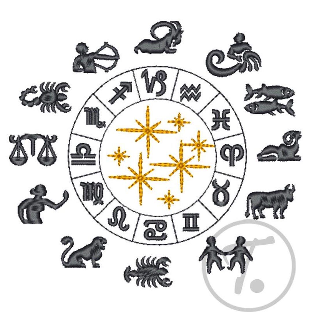 Zodiac Signs Embroidery; Design in 3 Size, Pattern (instant Download ...