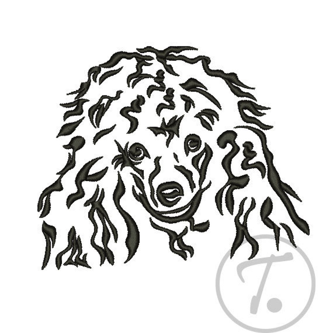 Dog Embroidery Design Poodle. Dogs Embroidery in 4 Size. Pet Design