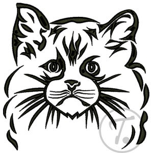 Ragdoll Cat Embroidery Design: Pet Portrait (4 Size) (Digital Pattern)