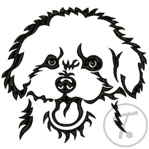 Bichon Frise Dog Embroidery Design: 4 Sizes (Digital Pattern)