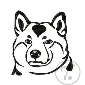 Shiba Inu Dog Embroidery Design: 4 Sizes (Digital Pattern)