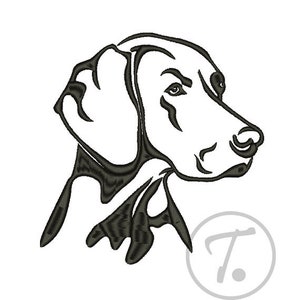 Weimaraner Dog Embroidery Design: 4 Sizes (Digital Download)