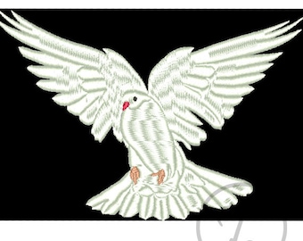 White Dove Embroidery Design: Pigeon Pet Pattern (Digital Download)