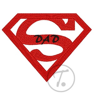 Kids Embroidery Design. Embroidery of Super Dad in 4 size. Kids Heroes Design. Embroidery Design for super dad. Machine embroidery Pattern
