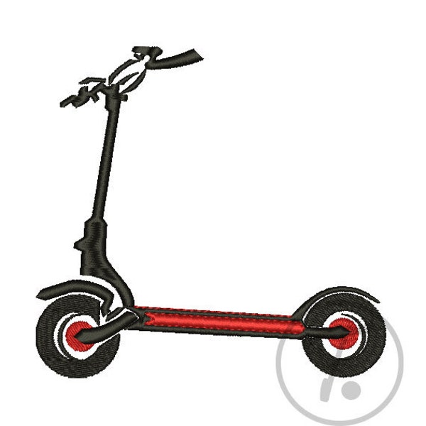 Motorcycle embroidery design. City scooter in 4 size. Logo for motorcyclists City motorbikes Design for Clothes. Machine embroidery. Pattern