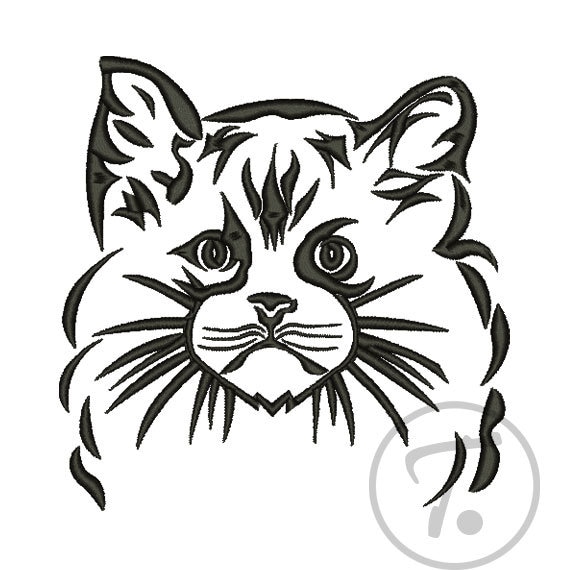 Cat Embroidery Design Ragdoll Cat in 4 Sizes. Pet Design Portrait Cat Design for Clothes and T shirts. Machine Embroidery Digital Pattern Etsy UK
