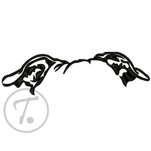 Stafford Bull Terrier Ears; Embroidery Design; 4 Size, Pattern (Digital Download)