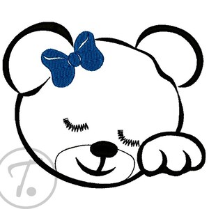 Kids Embroidery: Teddy bear Portrait in 3 sizes. Machine Embroidery Pattern