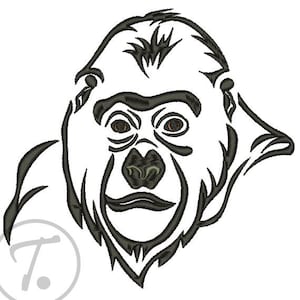 Gorilla Embroidery Design: Wild Animal Pattern (Digital Download)