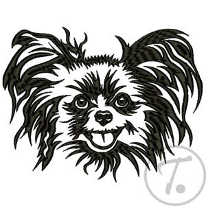 Papillon Dog Embroidery Design: Pet Portrait (3x3 to 6x10 inch) (Digital Pattern)