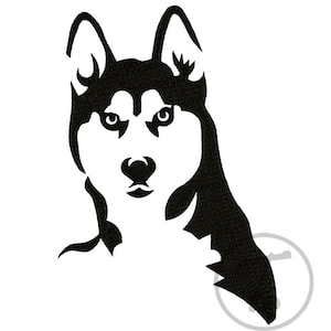 Husky Embroidery Design: Watch dog, Pattern (4 Size) (Digital Download)