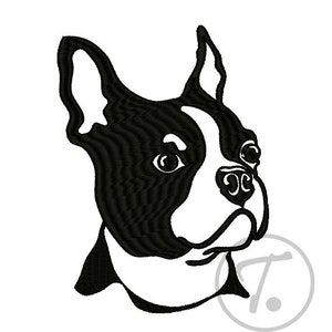 Boston Terrier dog embroidery design. Boston Terrier dog in 4 sizes. Pets. House dog. Design of dogs. Machine Embroidery Digital Pattern