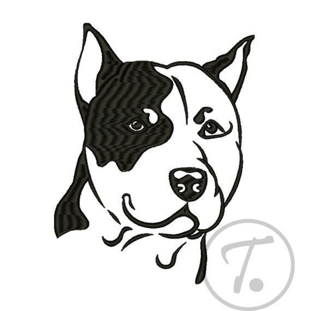Pitbull Patterns Pit Bull Terrier Dog Embroidery Design. Dogs Embroidery Design in 4 ...