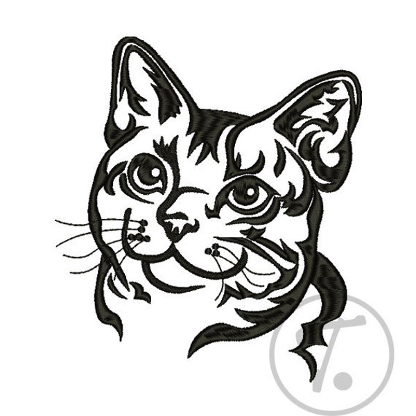 British shorthair cats embroidery design. Cat in 4 sizes. Pets design. Portrait pet. Embroidery design of cat. Machine embroidery. Pattern