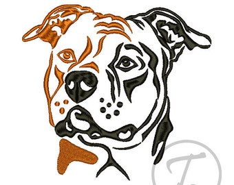 Stafford dog embroidery design. Stafford dog in 4 sizes. Pets. Watchdog. Clothes embroidery. Design of dogs. Machine embroidery Pattern
