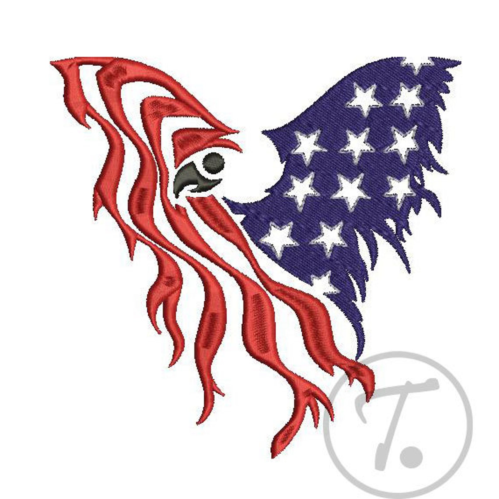 Sports logo embroidery. Applique Design of eagle. Sport logo Etsy