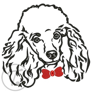 Ricamo di un barboncino: Animali domestici, (4 taglie) Modello (Download digitale)