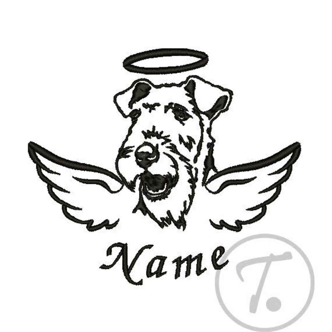Dogs Memorial Embroidery. Memorial for Dog Airedale Terrier. Etsy