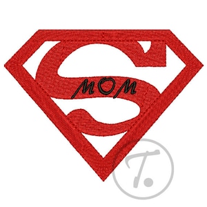 Diseño de bordado para niños. Bordado de Supermamá en 4 tamaños. Diseño de héroes infantiles. Diseño de bordado para supermamá. Patrón de bordado a máquina