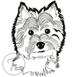 Westie Dog Embroidery Design: 4 Sizes, Pets (Digital Pattern)