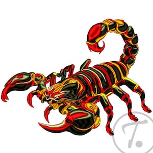 Scorpion Embroidery Design: Predator, (3 Size) Pattern (Digital Download)
