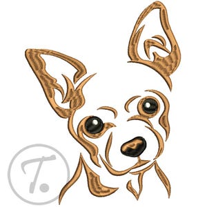 Chihuahua Embroidery Design: Pet, Machine Embroidery Pattern (4 Size) (Digital Download)