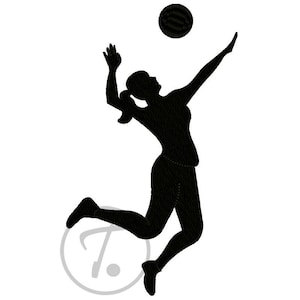 Volleyball Player Silhouette Embroidery: 4 sizes, Machine Pattern (Digital Download)