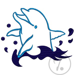 Dolphin Embroidery Design: Sea Animal Machine Pattern (Digital Download)