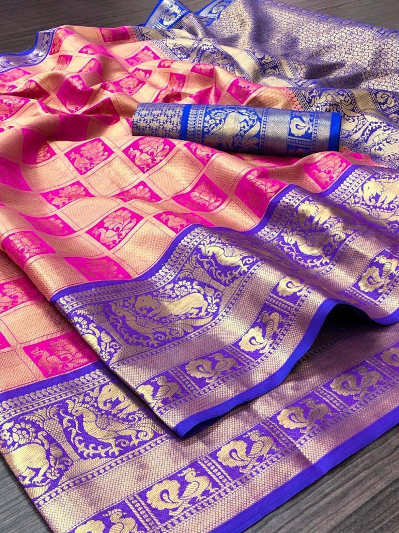 Soft silk zari weaving saree and blouse for women,indian saree,wedding saree,traditional saree,saree,saree for women pink saree