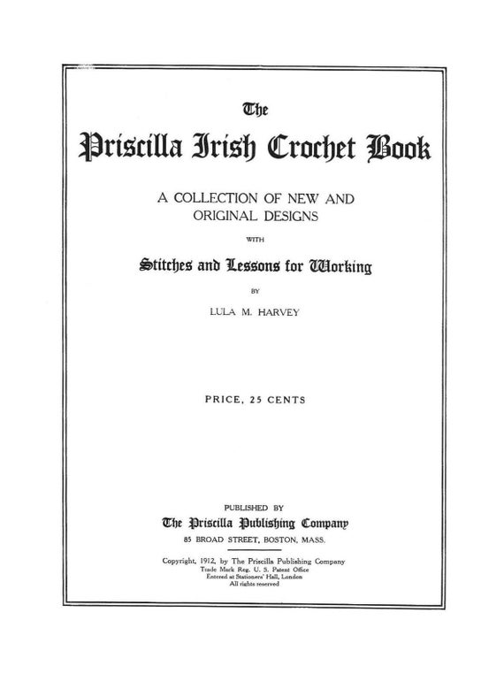 Digital  Vintage book for cross stitch PRISCILLA 1912 vol1
