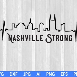 Nashville Strong Heartbeat Skyline Cityscape SVG Cuttable