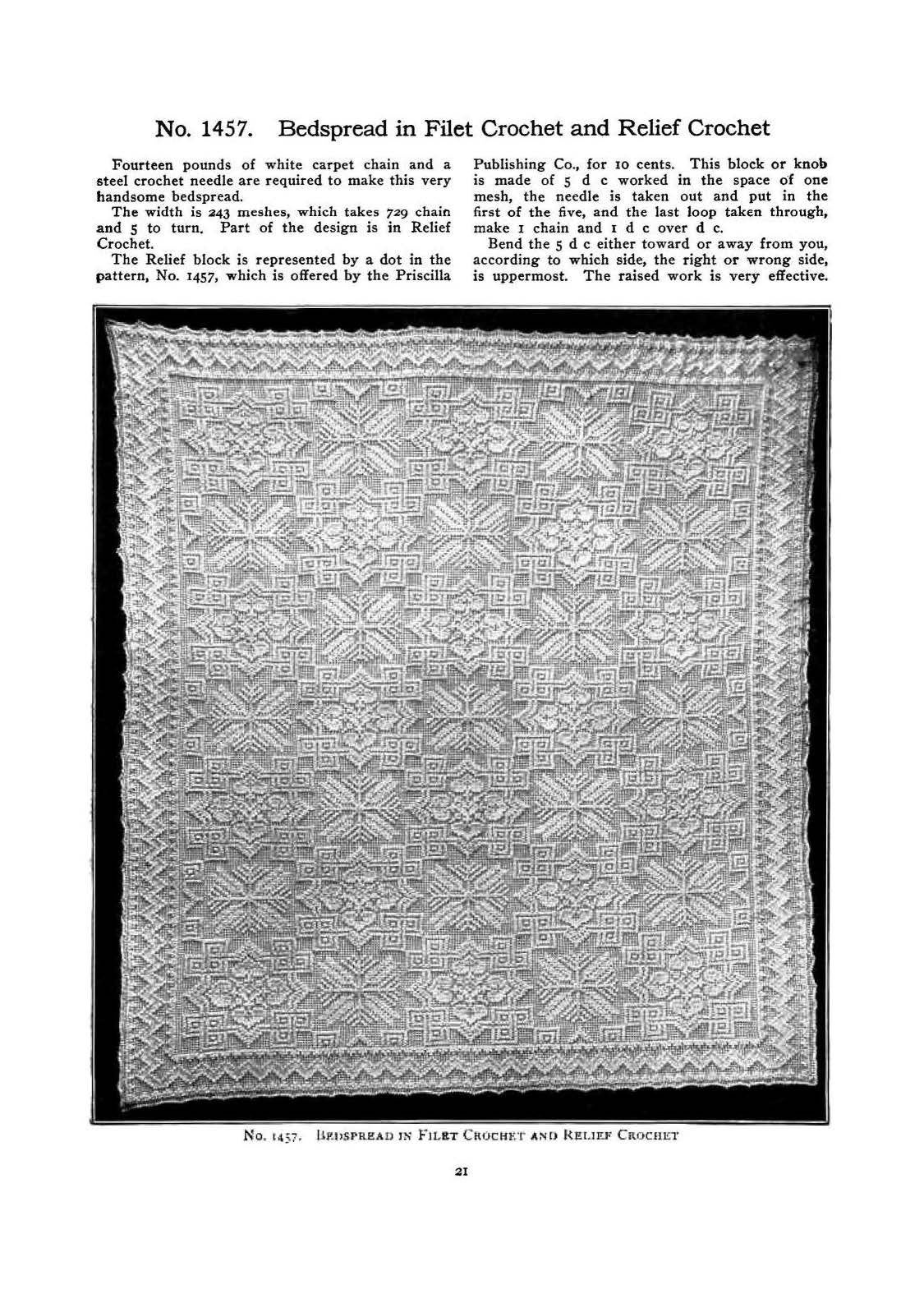 Priscilla Filet Crochet Lace Book 1911 by Belle Robinson PDF ebook