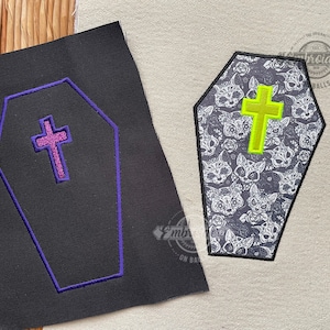 Sarg Applikation mit Kreuz - Maschinenstickerei Design