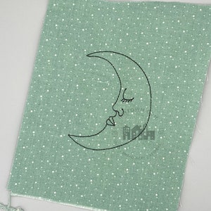 Sleepy Moon Outline – Machine Embroidery Design