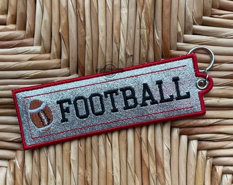 Voetbal SPORT Bookmark Keyfob Ornament Bag Tag Design – Machine Borduurontwerp