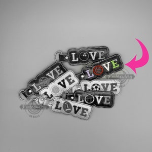 Basketball LOVE Keyfob Keychain Zipper Pull - ITH Machine Embroidery Design