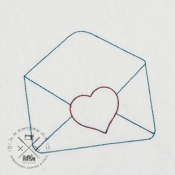 Envelope Heart – Mini Tiny Simple Machine Embroidery Design