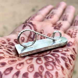 925 Silver 4 cm Chandan Tika Tilak Stamp Mould Mold for Forehead, Hindu Religious Iskcon Puja, 6.8 grams Free Ship