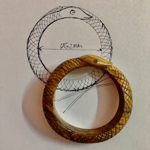 Kadamb Holz Cobra Schlangen Armreif, Statement Schmuck, Handgeschnitzt Handgeschnitzt Handgeschnitzt Cocktail Schmuck, Party wear Schmuck, 62 mm dia
