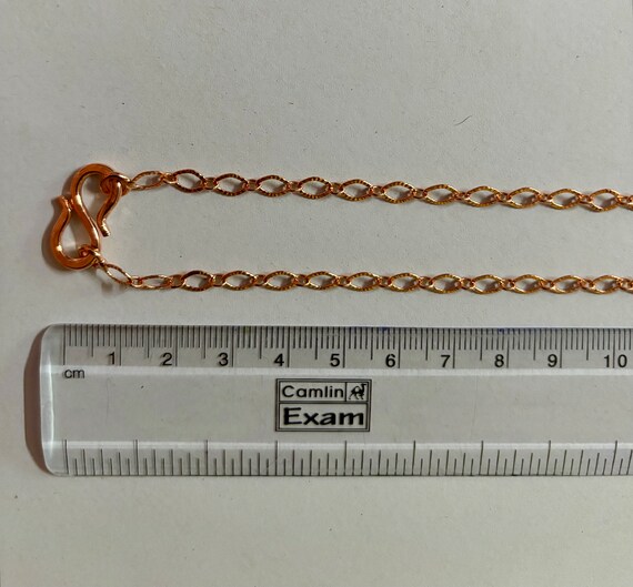 Pure Copper Chain Bracelet and Necklace, Healing Jewelry, Copper Jewelry,  Customized Length inch 30 inch, Textured Cable Chain #9