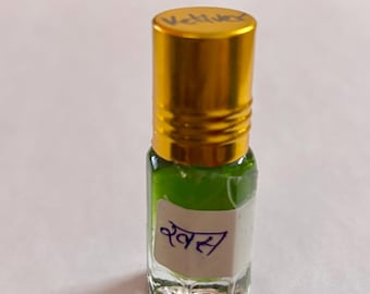 Natural Vetiver Perfume Oil, Khas Attar Ittar, Hindu Ritual Puja (3 ml)