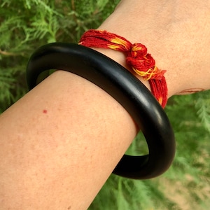 Ebony Wood Karungali Mens Bangle Bracelet, Statement Jewelry, Handmade Handcarved Handcrafted Cocktail Jewelry, 72 mm diameter