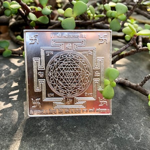 999 Silver Hindu Religious Shri Shree Sri Meru Yantra Yantram Temple Pooja Hindu Religion 2.2 inch , 4.7 gram
