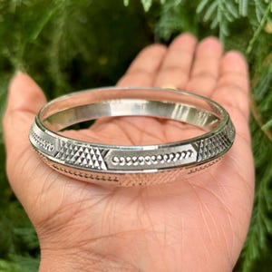 1 Pc 999 Pure Silver Healing Bangle Bracelet Jewelry, jointless, Jewelry, Spiritual Bangle for Kriya Astrological purposes, 60 mm diameter