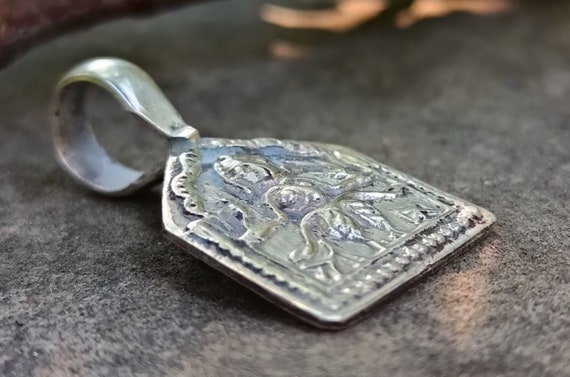 Artisan Crafted 925 Sterling Silver Karni Mata Ji With Trishul
