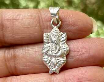999 Sterling Silver Lord Ganesha, Ganesh Pendant, Wearing Temple, Puja Jewelry, Hindu Locket, Handmade, Handcrafted